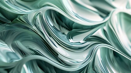Pine leaves in close-up, with fluid and flowing forms, swirling in calming circles with serene color hues.