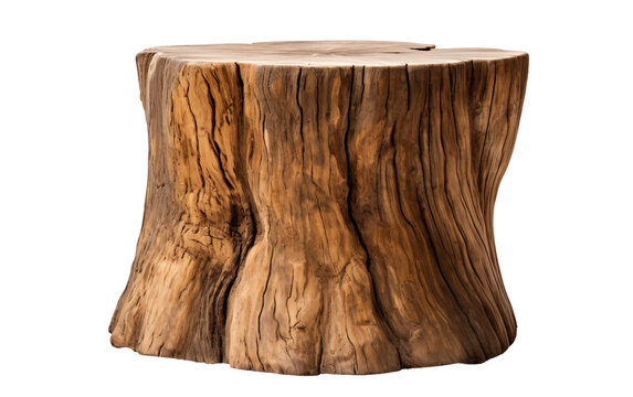 Tree Stump Side Table On Transparent Background