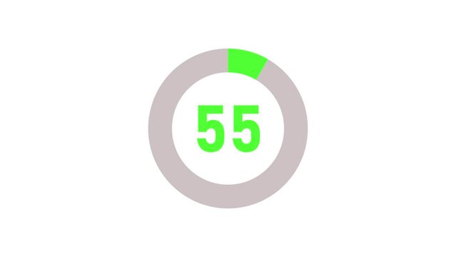 60 seconds (1 minute) dashed line circle countdown timer. Circle shaped smooth animated indicator. 4k animation.