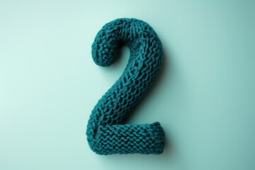 
Crocheted number 7 with rich teal wool, showcasing a sleek, modern look on a soft beige background