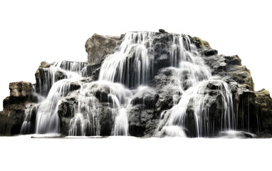 Outdoor Waterfall on Transparent Background
