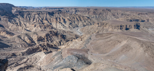 worn escarpment slopes from Hiker viewpoint, Fish River Canyon,  Namibia