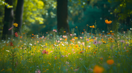 A beautiful landscape image of meadows and flowers