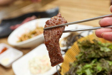 Korean beef raw sirloin bbq