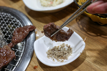 Korean beef raw sirloin bbq