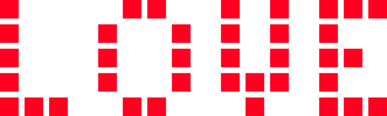 Love text pixel element vector