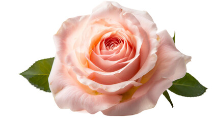 Beautiful pink rose isolated on a transparent background. Close-up.