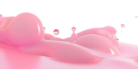 Pink Liquid Splash Capturing Abstract Fluid Motion