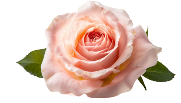 Beautiful pink rose isolated on a transparent background. Close-up.