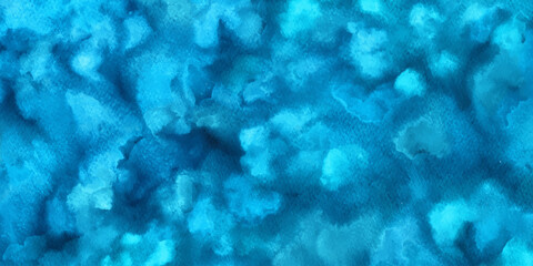 Fototapeta na wymiar Vector watercolor art background. Blue, turquoise sea, water, ocean backdrop.