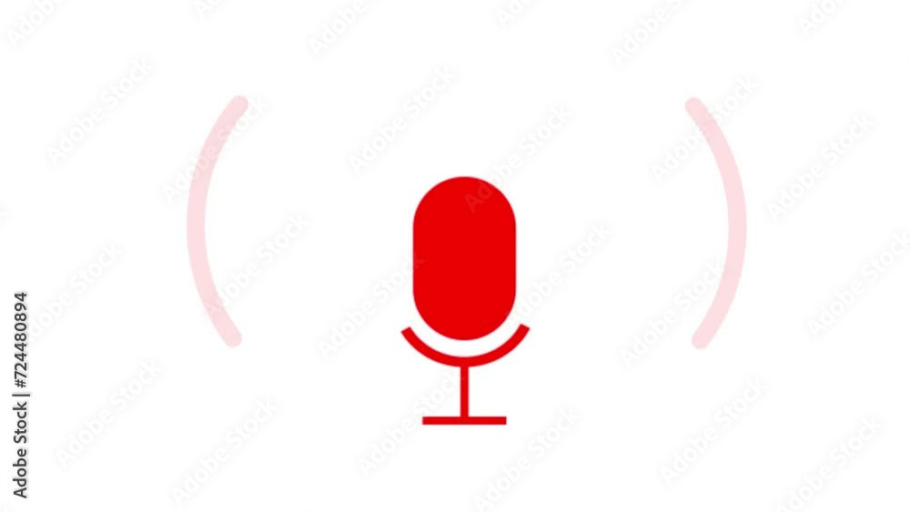 Poster podcast recording audio icon with microphone and wave form of sound or music. pod casting recording