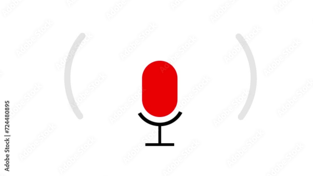 Poster podcast recording audio icon with microphone and wave form of sound or music. pod casting recording
