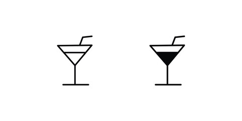 Cocktail icon with white background vector stock illustration