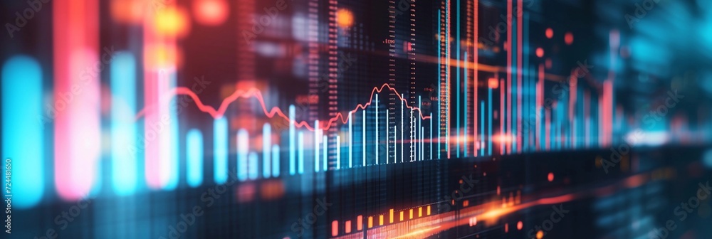 Wall mural multiple bar charts interconnected, background image, generative ai