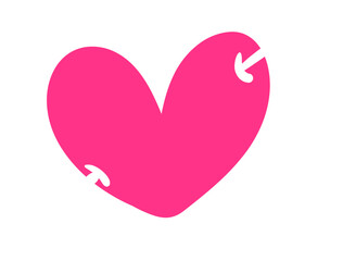 Pink heart element vector