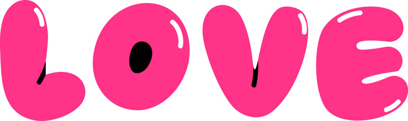 Love text element vector