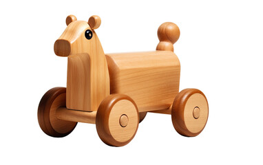 Classic Wooden Push Walker on Transparent Background