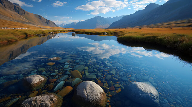 lake reflecton in the mountains