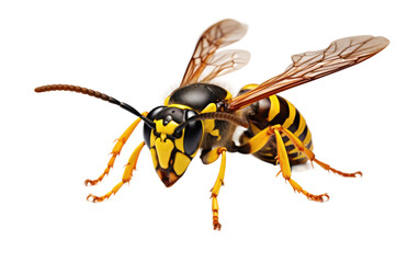 Bold Yellow Jacket Wasp on Transparent Background
