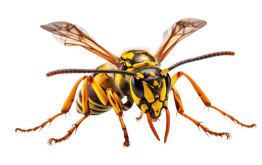Striking Yellow Jacket Insect on Transparent Background