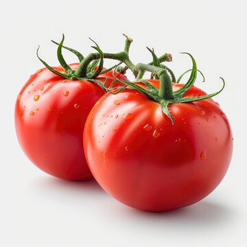 Plum Tomatoes On White Background, Illustrations Images