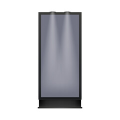 Realistic lightbox, outdoor advertising banner for poster advertising design. Street advertising light display mockup. Light box, citylight, billboard template.