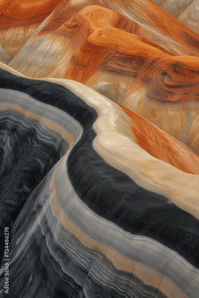 Poster surreal colorful landscape inspired by zhangye danxia mountains. background image. created with gene