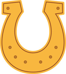 Golden Horseshoe Symbolizing Luck and Fortune Isolated on White Background