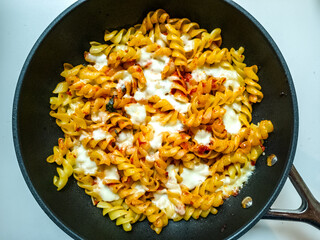 Italian recipe - fusilli pasta baked in the oven