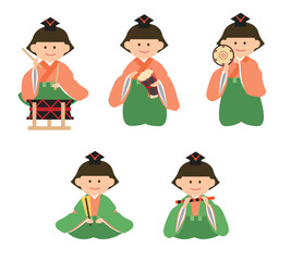 五人囃子のイラストセット