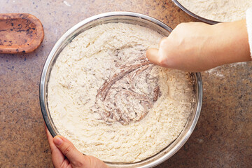 Dough making for gingerbread cookies