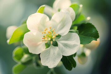 Obraz premium Delicate apple blossoms in bloom