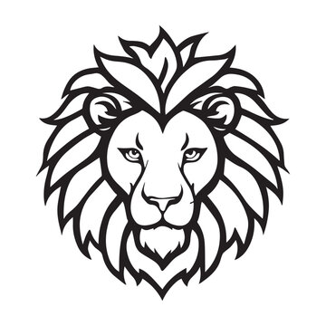 lion head vector logo design on white 