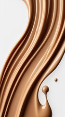 Liquid foundation texture as background, closeup of cosmetic makeup products	