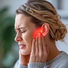 person with ear pain