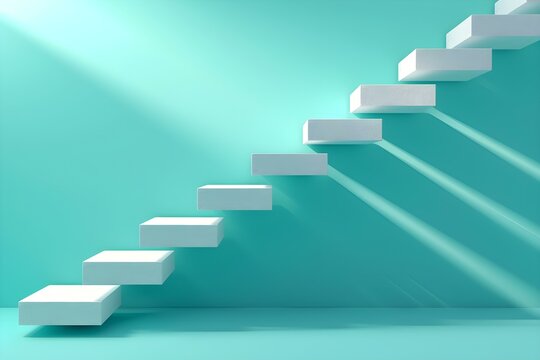 Ascending White Stairs in Minimalist Design
