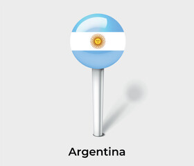 Argentina country flag pin map marker © Kuemin