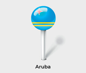 Aruba country flag pin map marker