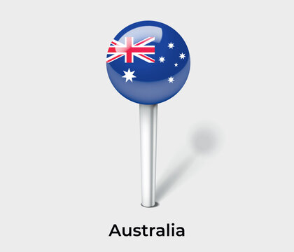 Australia country flag pin map marker