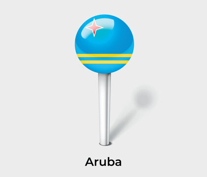 Aruba country flag pin map marker