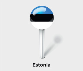 Estonia country flag pin map marker