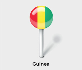 Guinea country flag pin map marker © Kuemin