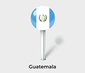 Guatemala country flag pin map marker