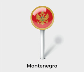 Montenegro country flag pin map marker