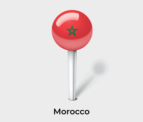 Morocco country flag pin map marker