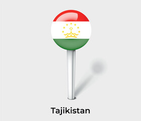 Tajikistan country flag pin map marker