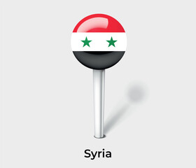 Syria country flag pin map marker
