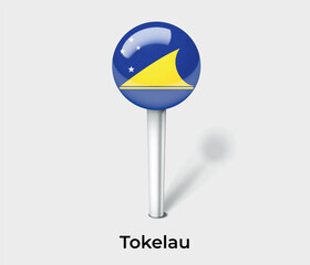 Tokelau country flag pin map marker