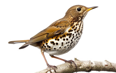 Song Thrush Birds and the Echoes of Countryside Isolated on Transparent Background. - obrazy, fototapety, plakaty