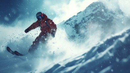 Beautiful background for snowboarding advertising